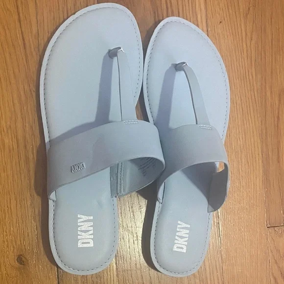 DKNY Sky Blue Thong Sandals - Picture 3 of 5